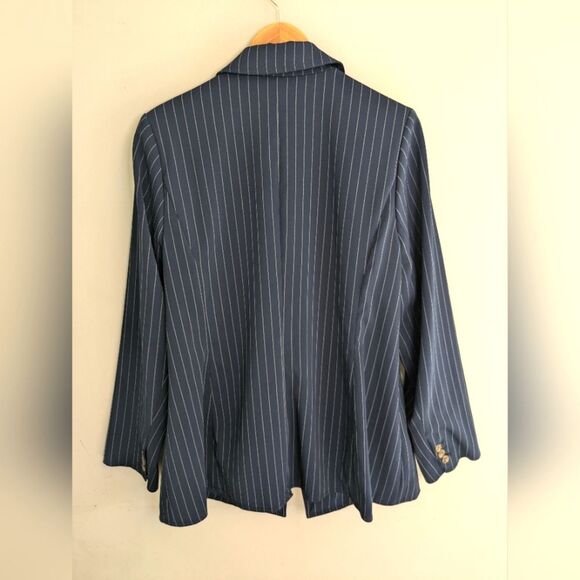 Jason Wu X Eloquii Navy Pinstripe Blazer Size 16 - Picture 5 of 5